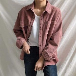 Zara Pink Corduroy Button Down